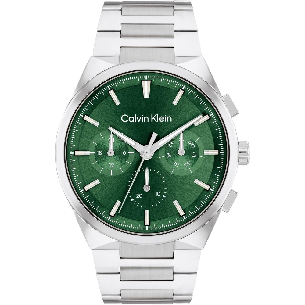 image:imageCalvin Klein Mens Distinguish Watch  Quartz Multifunction Movement 44 mm Stainless Steel Case Sunray Dial with Minute Track Link Bracelet  A Modern Stylish Timepiece for Him