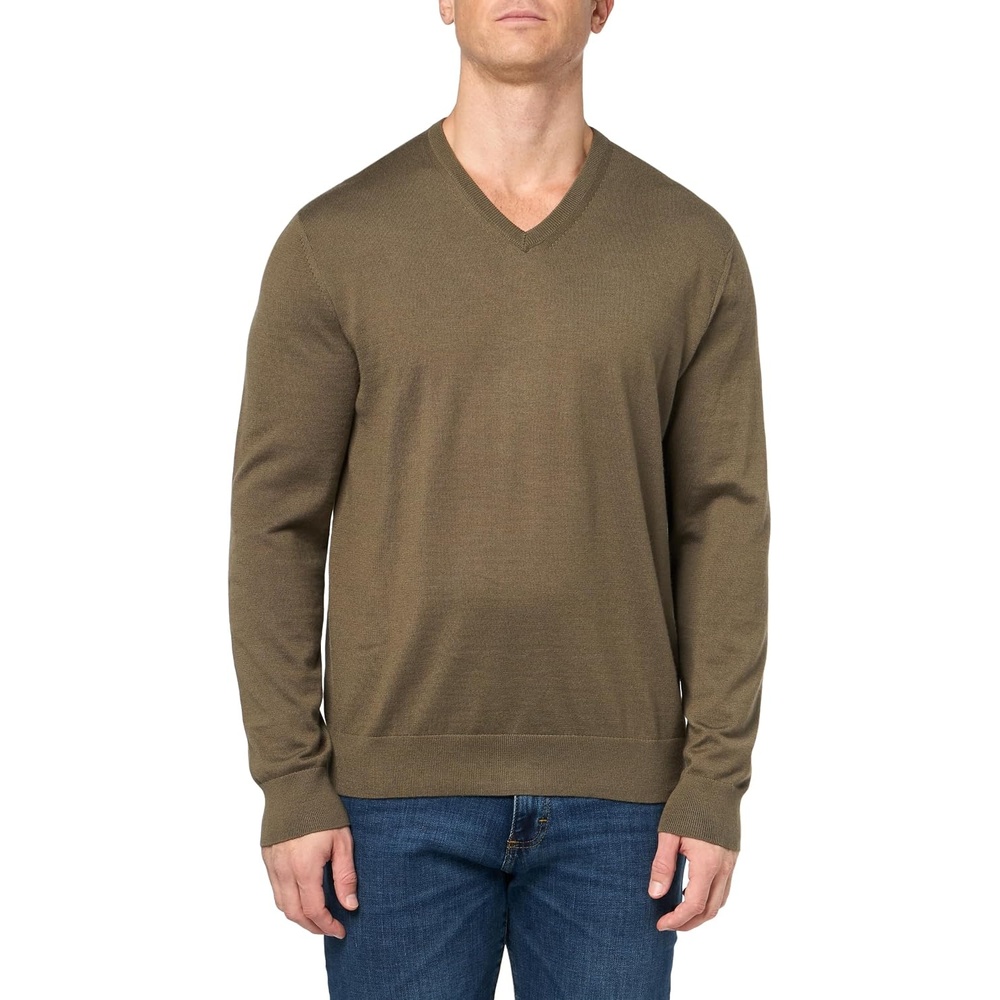 image:imageCalvin Klein Mens Extra Fine Merino Wool Blend VNeck SweaterTarmac