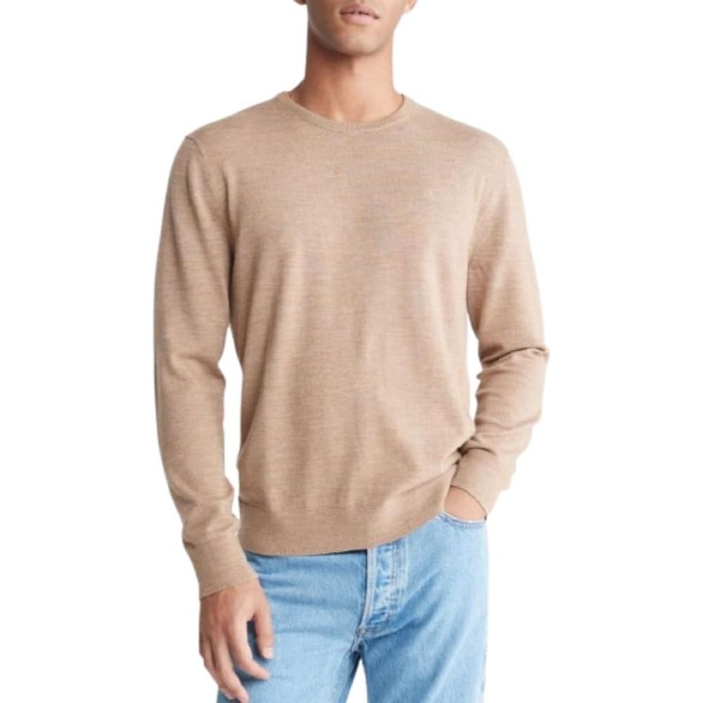 image:imageCalvin Klein Mens Extra Fine Merino Wool SweaterTigers Eye
