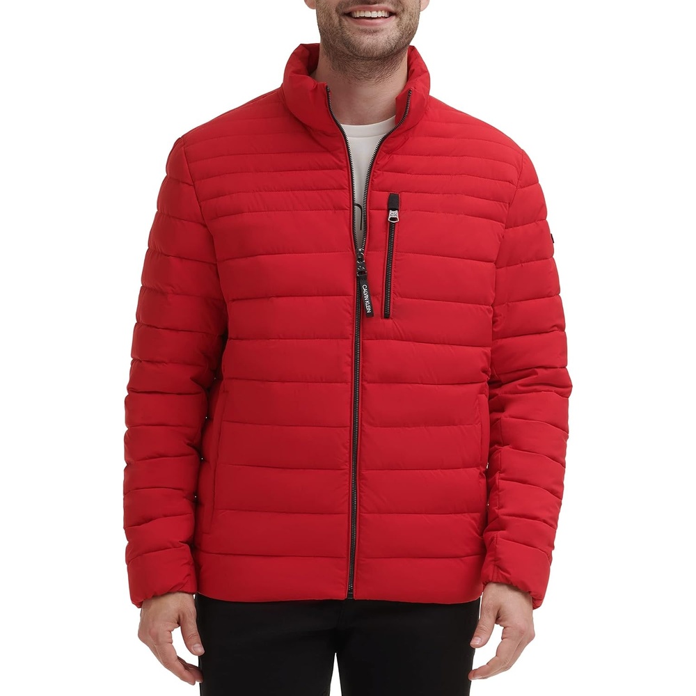 image:imageCalvin Klein Mens Full Zip Down Puffer CoatDeep Red