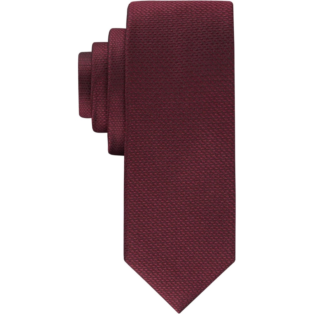 image:imageCalvin Klein Mens Gingham Pattern NecktieBurgundy Gingham
