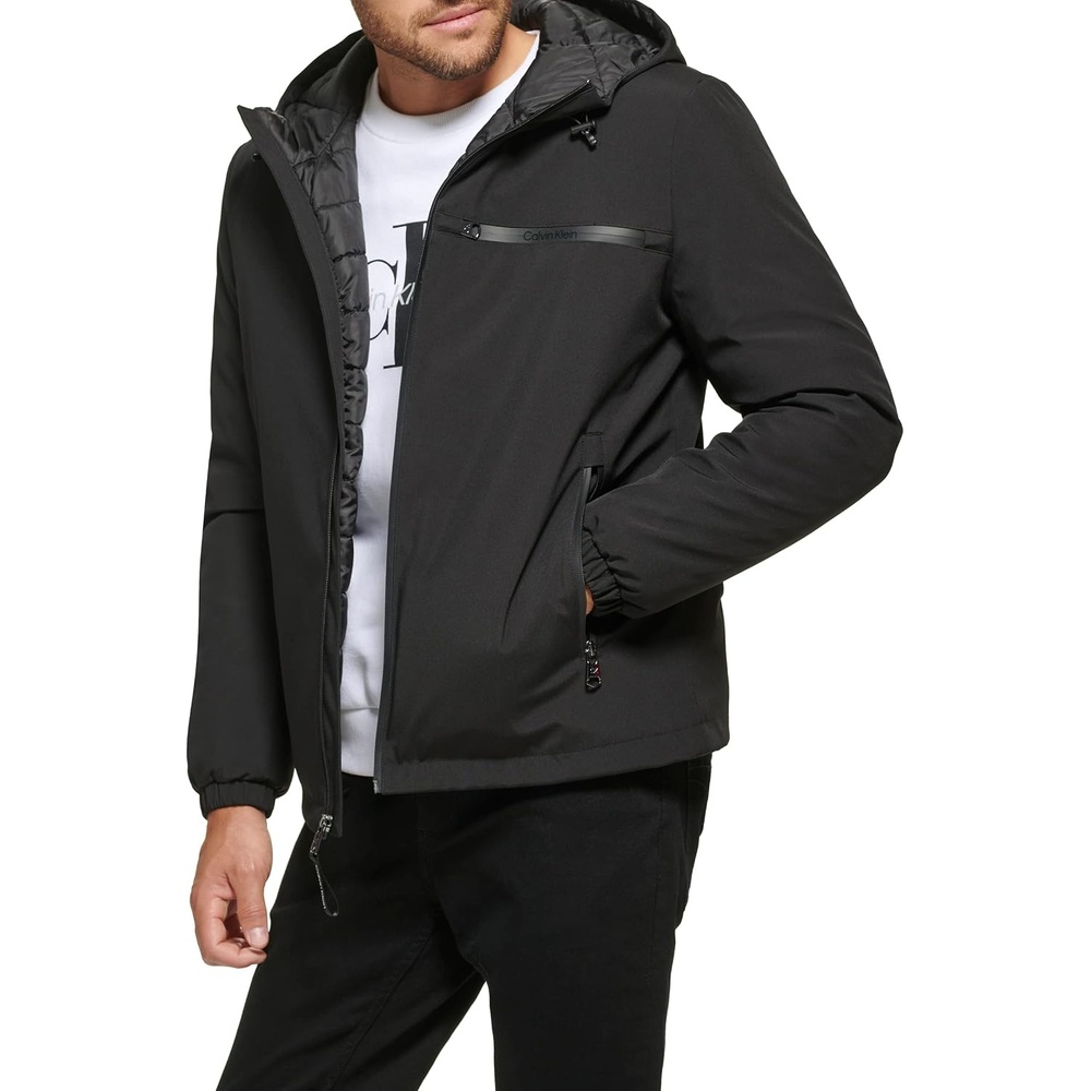 image:imageCalvin Klein Mens Hooded WindbreakerClassic Hooded Black