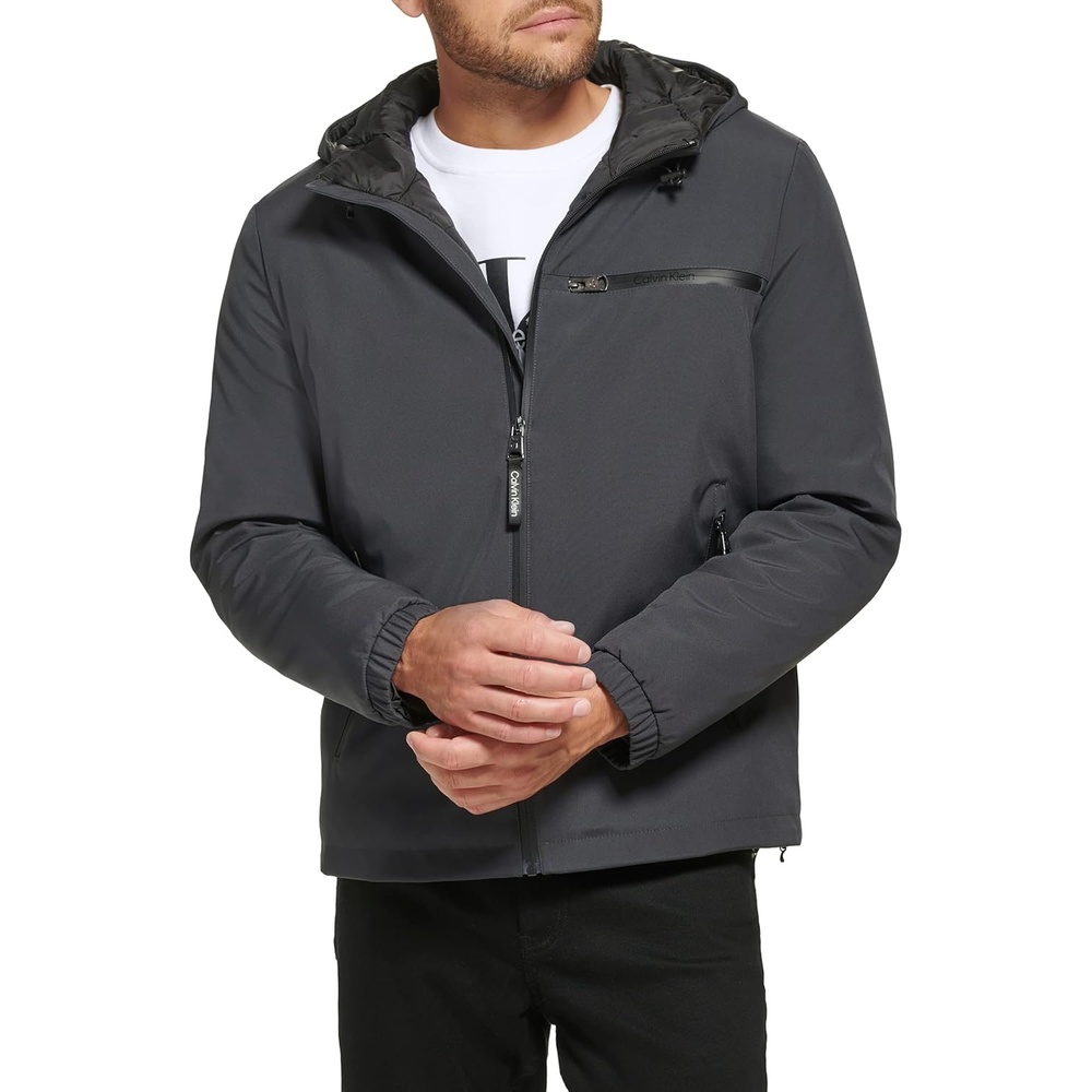 image:imageCalvin Klein Mens Hooded WindbreakerClassic Hooded Iron