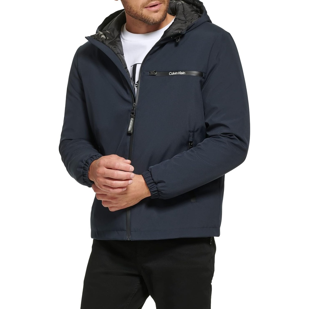 image:imageCalvin Klein Mens Hooded WindbreakerClassic Hooded Navy
