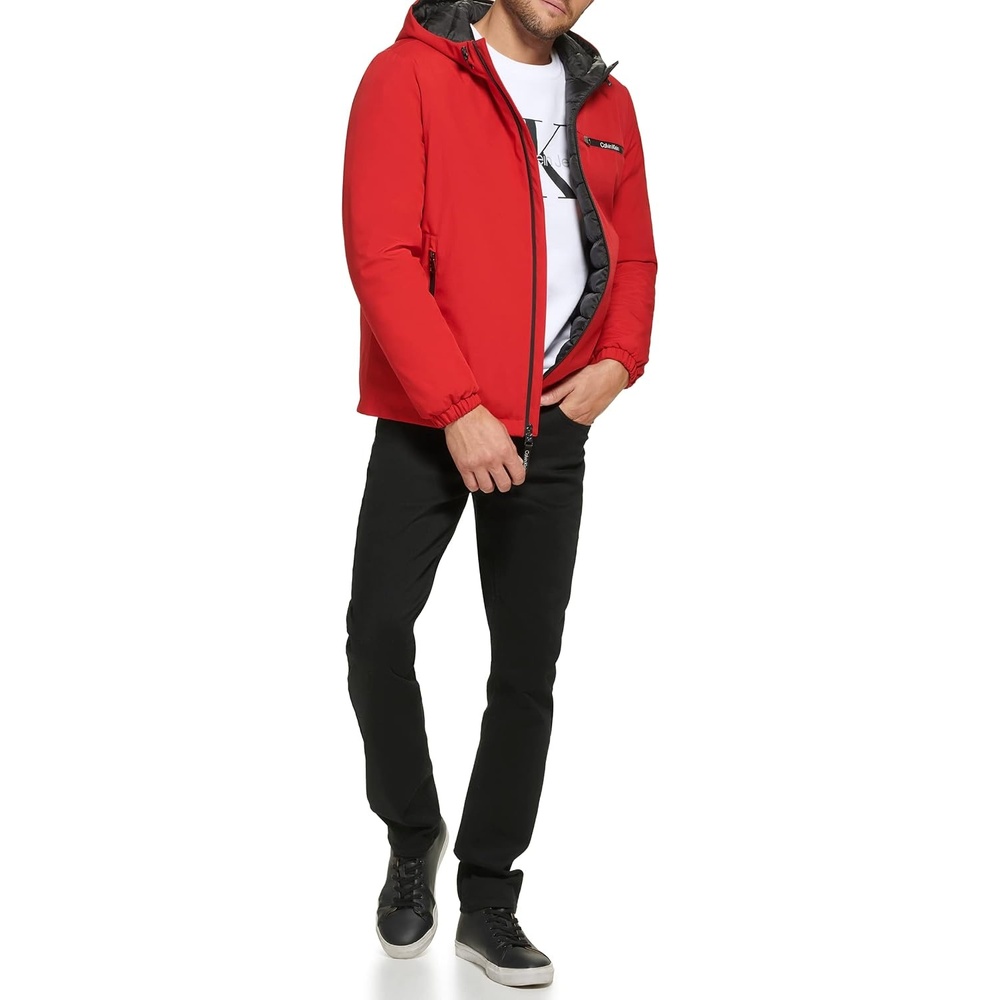 image:imageCalvin Klein Mens Hooded WindbreakerClassic Hooded True Red