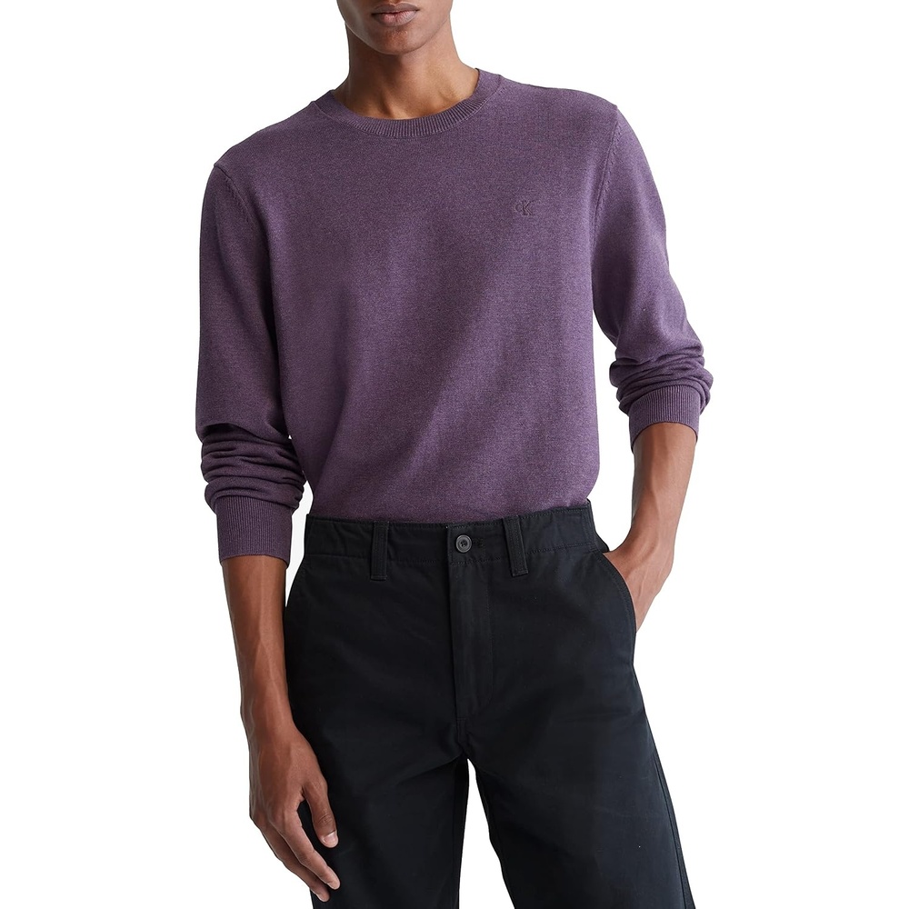 image:imageCalvin Klein Mens Knit Campus Crew Neck Cotton CK Golf SweaterBlackberry Cord