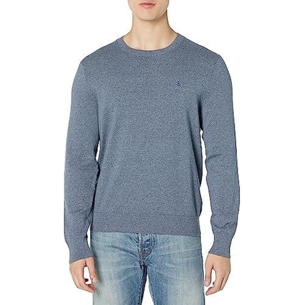 image:imageCalvin Klein Mens Knit Campus Crew Neck Cotton CK Golf SweaterCrayon Blue Marl
