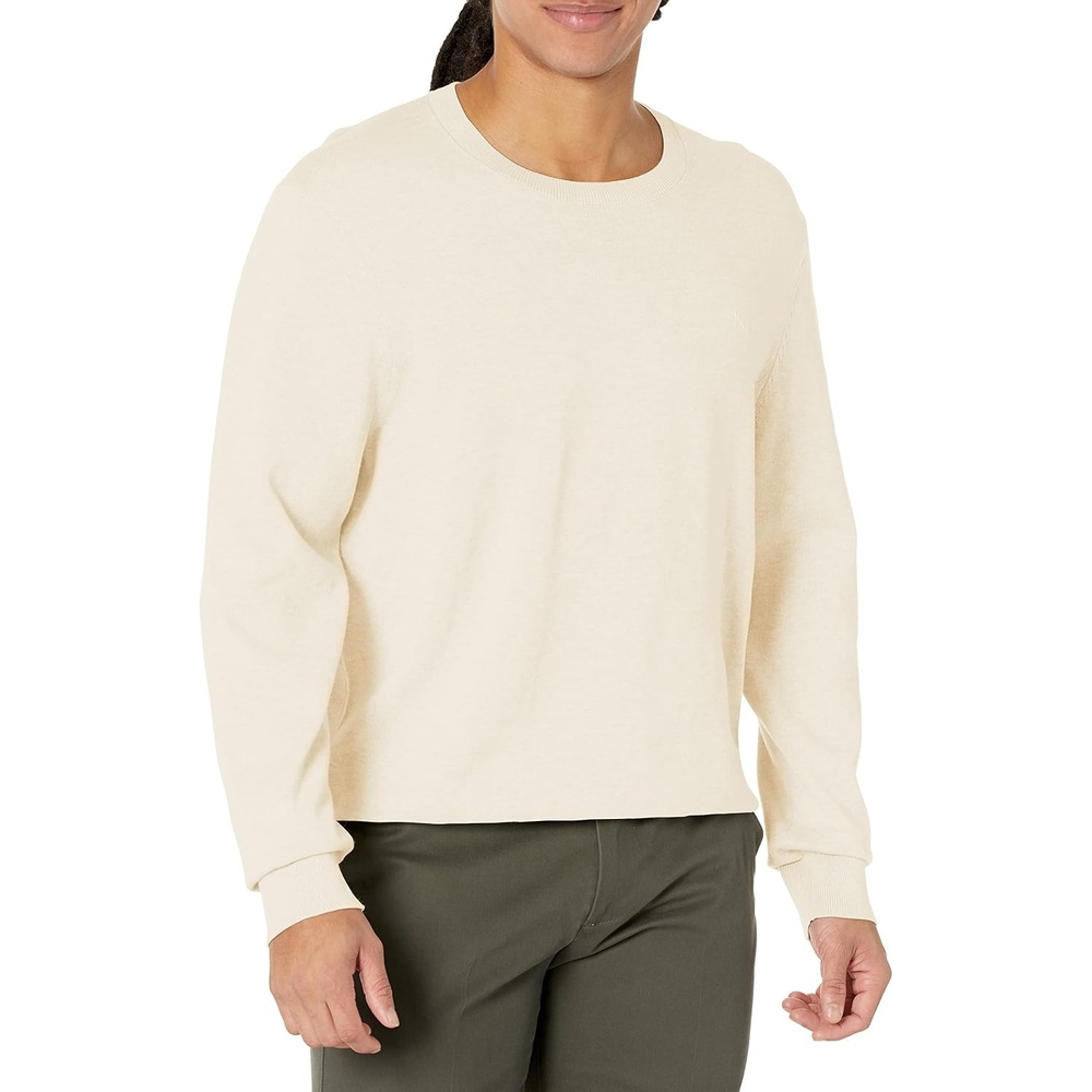 image:imageCalvin Klein Mens Knit Campus Crew Neck Cotton CK Golf SweaterIvory