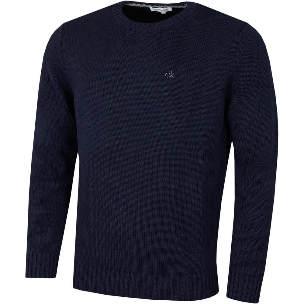 image:imageCalvin Klein Mens Knit Campus Crew Neck Cotton CK Golf SweaterNavy