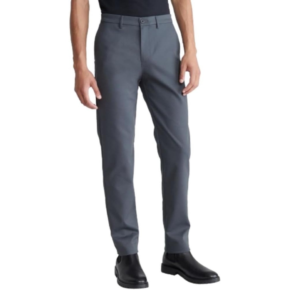 image:imageCalvin Klein Mens Modern Stretch Chino Wrinkle Resistant PantsForged Iron