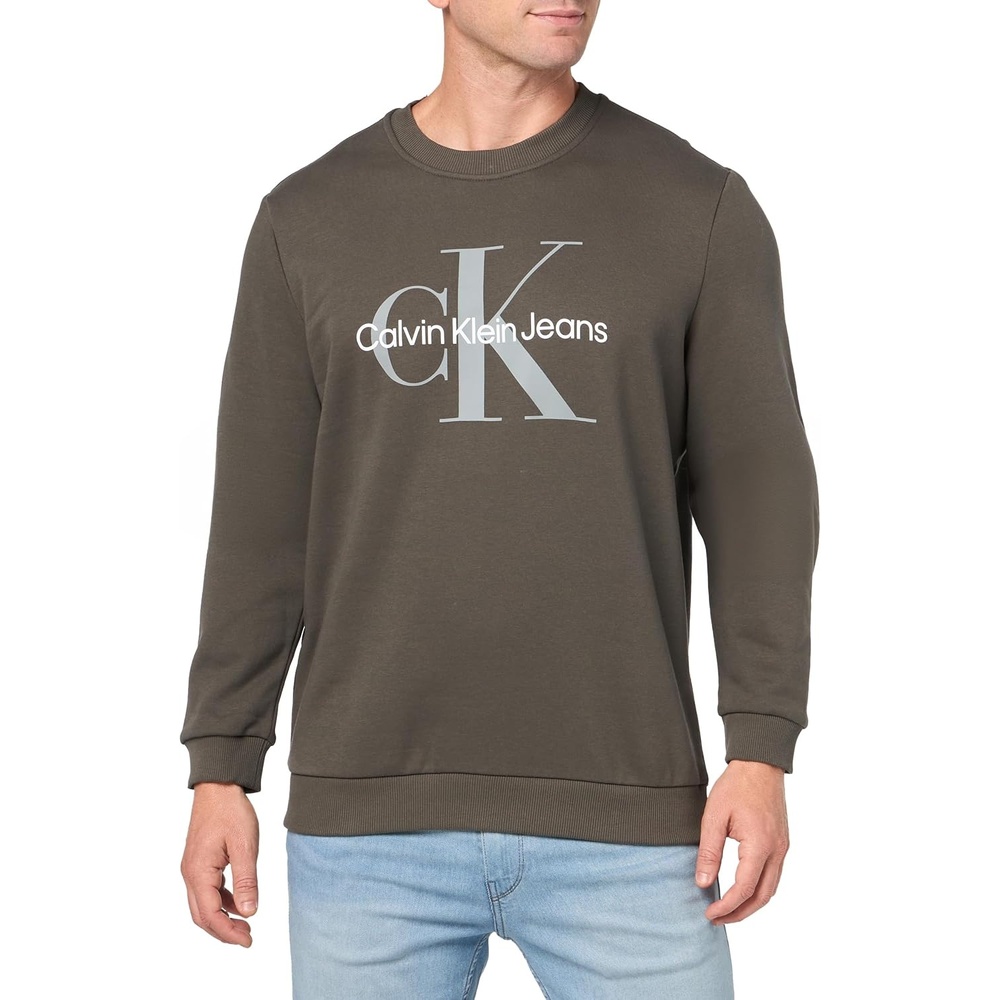 image:imageCalvin Klein Mens Monogram Logo Crewneck SweatshirtBeluga