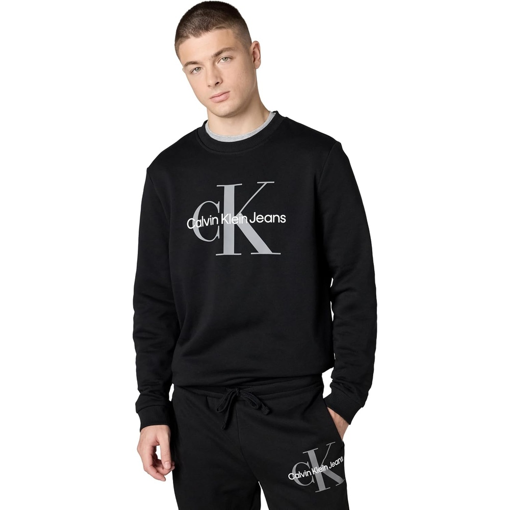 image:imageCalvin Klein Mens Monogram Logo Crewneck SweatshirtBlack