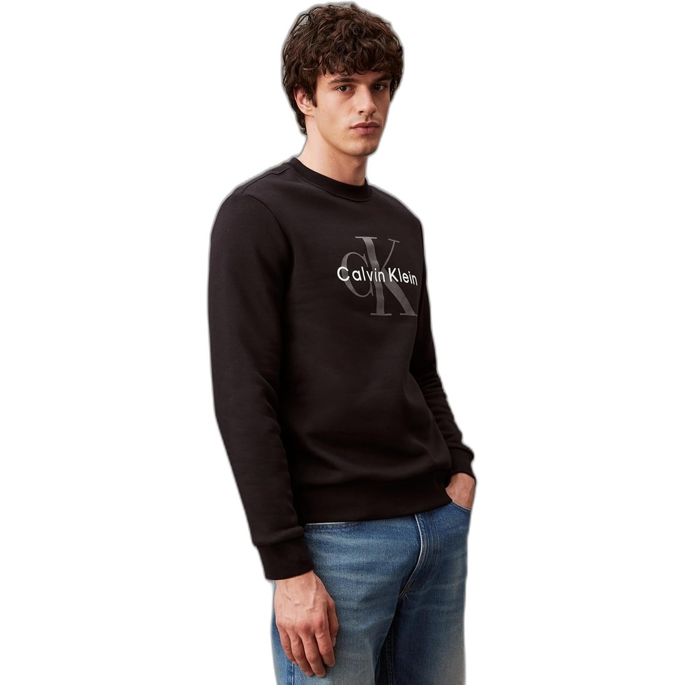 image:imageCalvin Klein Mens Monogram Logo Crewneck SweatshirtBlack Beauty