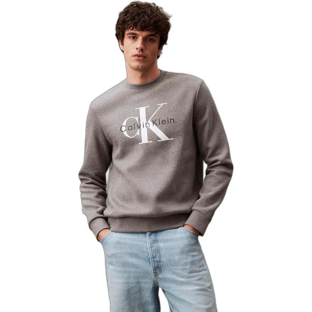 image:imageCalvin Klein Mens Monogram Logo Crewneck SweatshirtHeroic Grey Heather