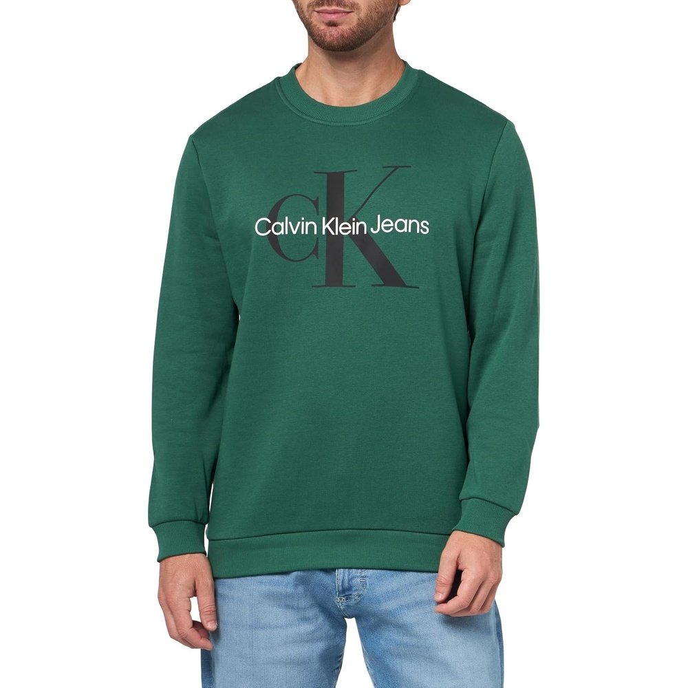 image:imageCalvin Klein Mens Monogram Logo Crewneck SweatshirtHunter Green