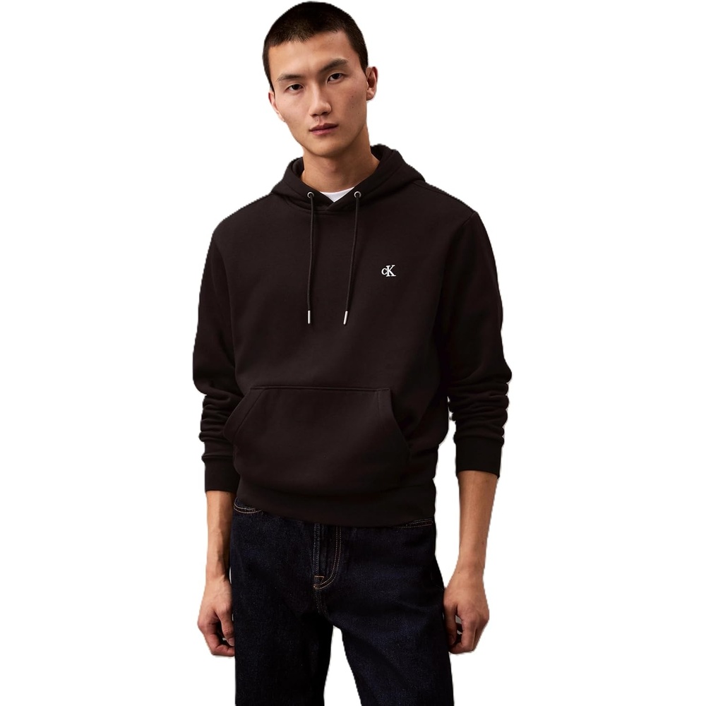 image:imageCalvin Klein Mens Monogram Logo Fleece HoodieBlack Beauty