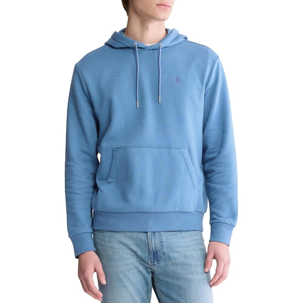 image:imageCalvin Klein Mens Monogram Logo Fleece HoodieBlue Horizon