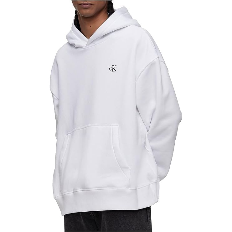 image:imageCalvin Klein Mens Monogram Logo Fleece HoodieBrilliant White