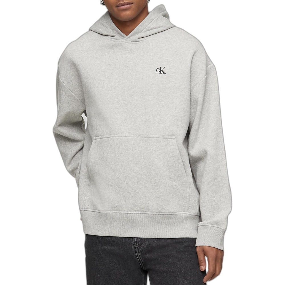 image:imageCalvin Klein Mens Monogram Logo Fleece HoodieHeroic Grey Heather