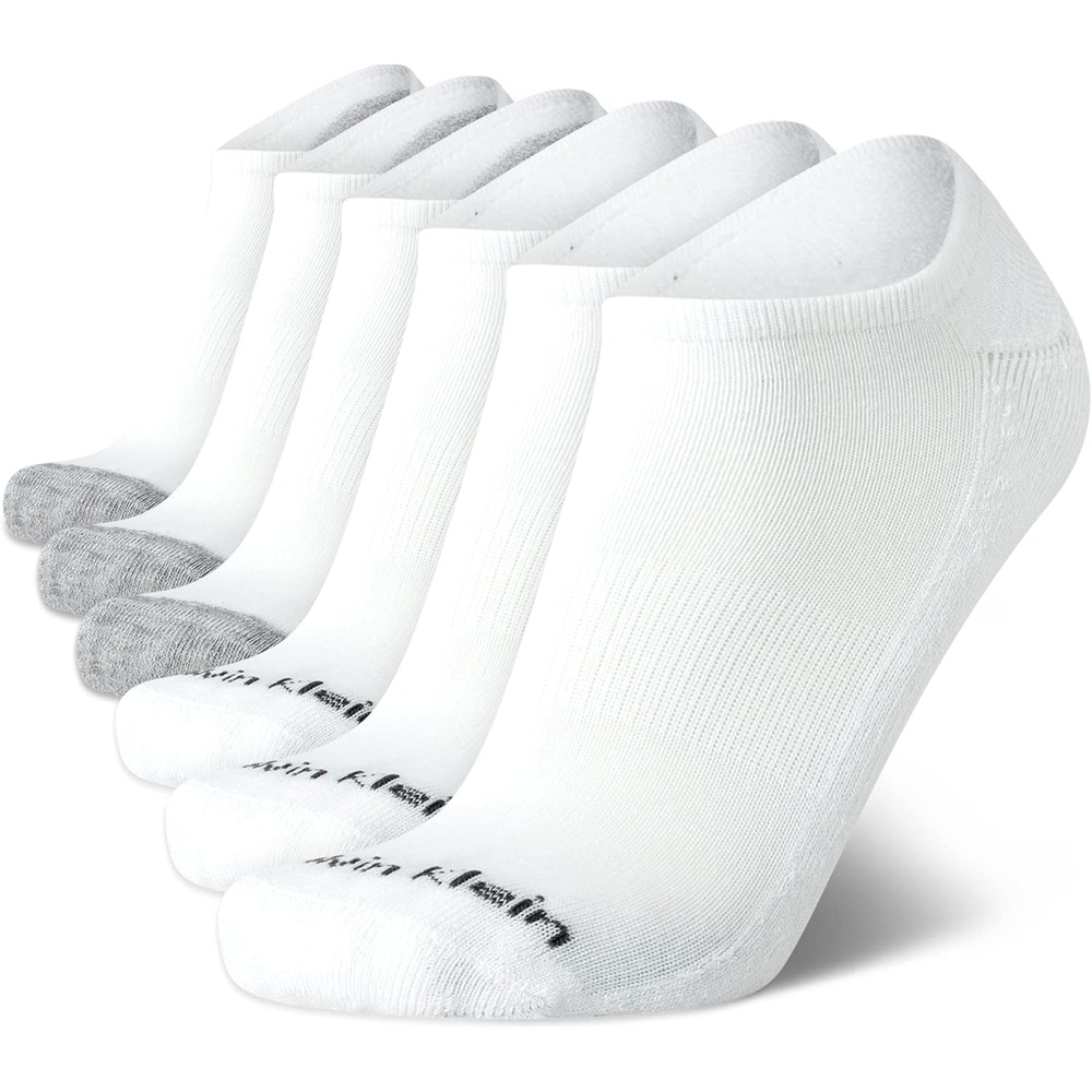 image:imageCalvin Klein Mens No Show Socks  6 Pack Soft Cotton Blend Cushioned Athletic Low Cut Socks for Men for Sports and RunningAll White