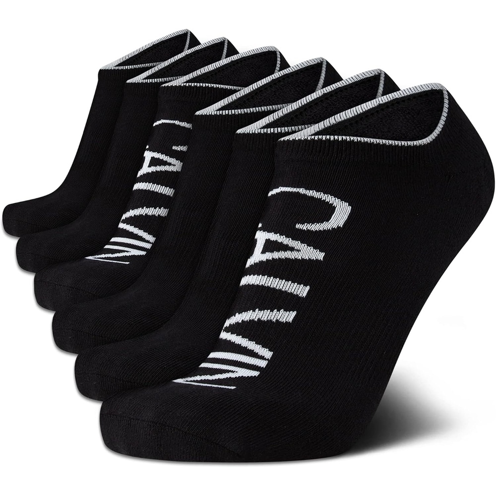 image:imageCalvin Klein Mens No Show Socks  6 Pack Soft Cotton Blend Cushioned Athletic Low Cut Socks for Men for Sports and RunningBlack Assorted Ck
