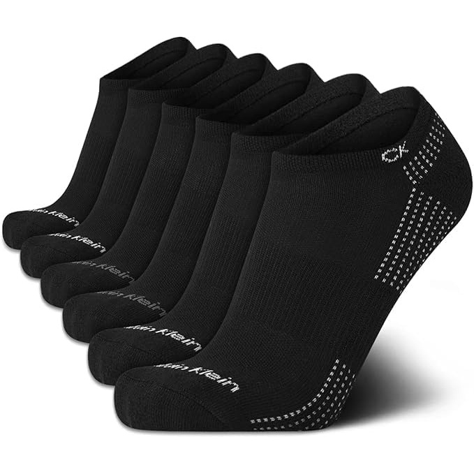 image:imageCalvin Klein Mens No Show Socks  6 Pack Soft Cotton Blend Cushioned Athletic Low Cut Socks for Men for Sports and RunningBlack Mix