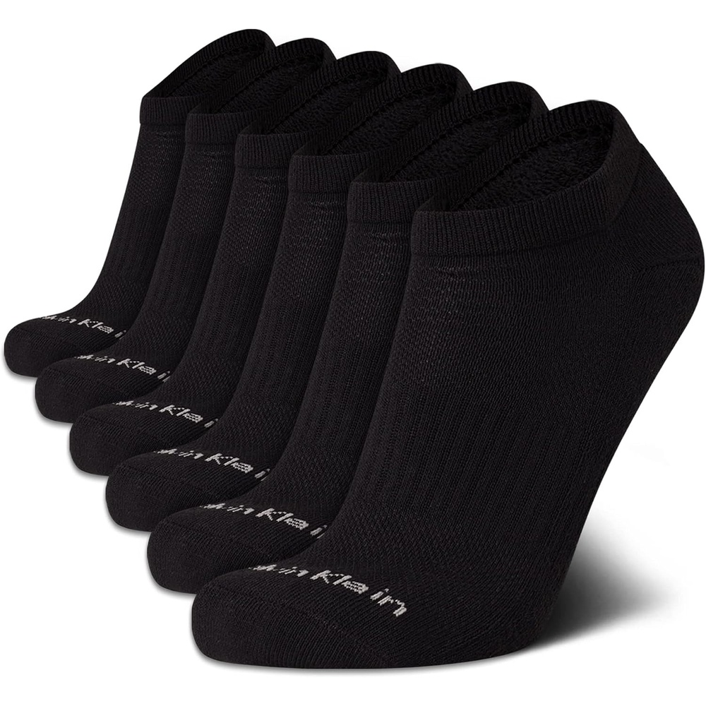 image:imageCalvin Klein Mens No Show Socks  6 Pack Soft Cotton Blend Cushioned Athletic Low Cut Socks for Men for Sports and RunningClassic Black