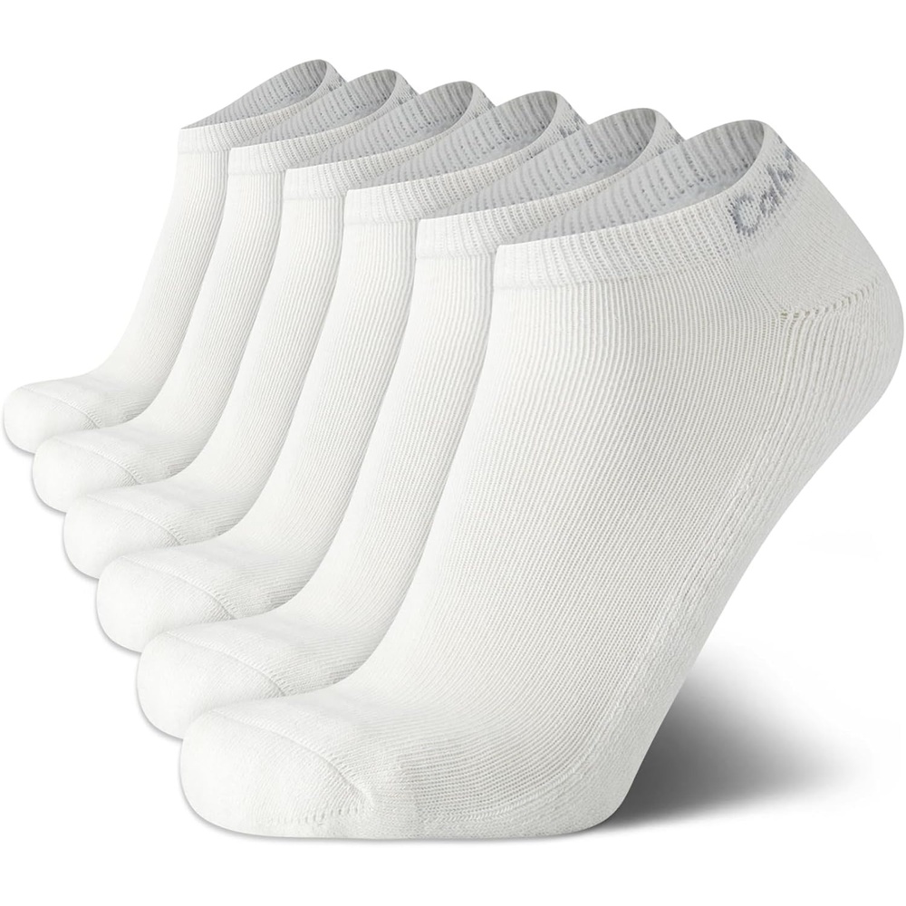 image:imageCalvin Klein Mens No Show Socks  6 Pack Soft Cotton Blend Cushioned Athletic Low Cut Socks for Men for Sports and RunningClassic White