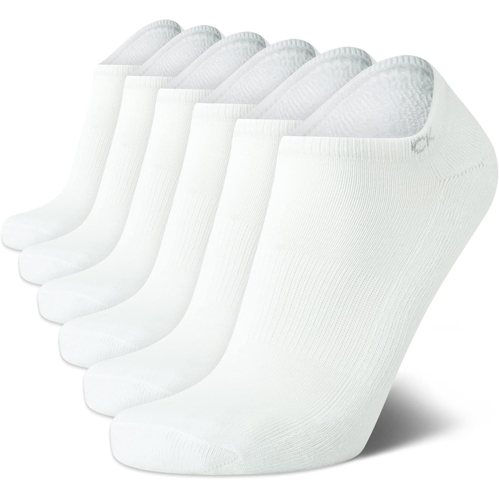 image:imageCalvin Klein Mens No Show Socks  6 Pack Soft Cotton Blend Cushioned Athletic Low Cut Socks for Men for Sports and RunningTrue White