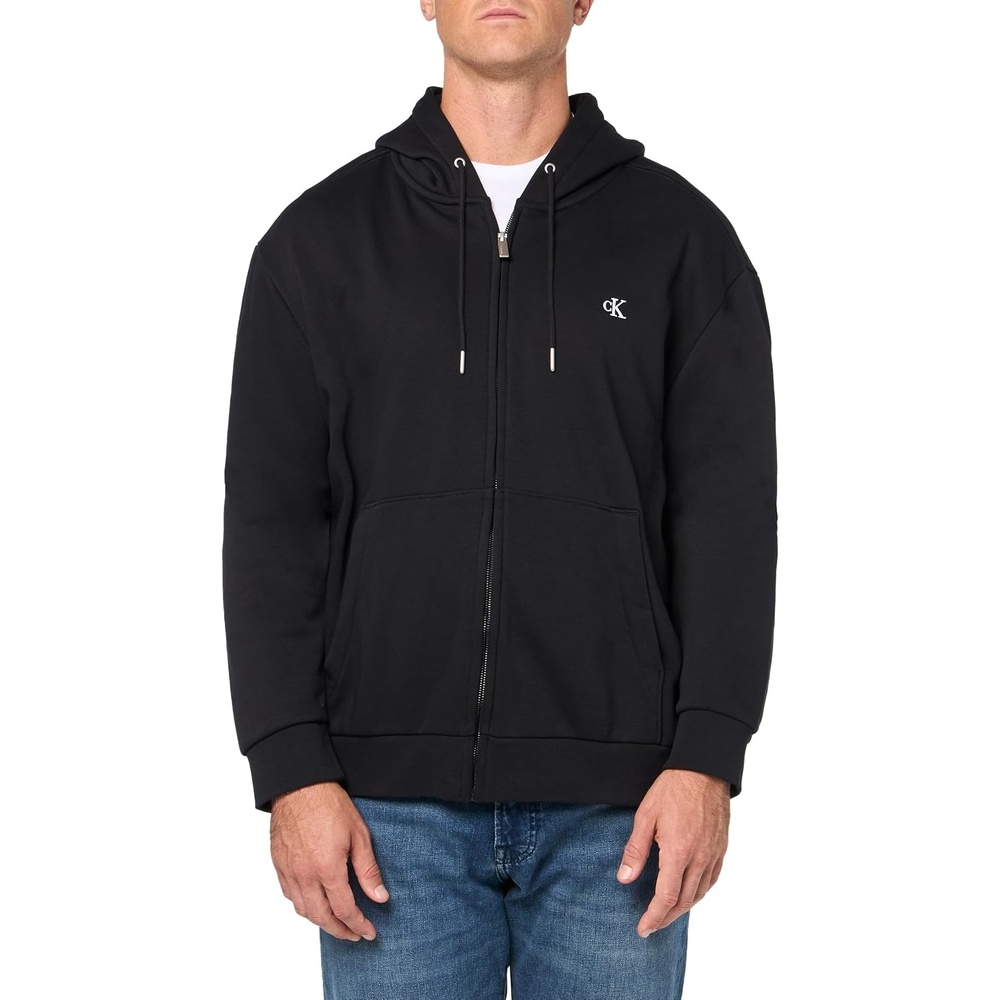 image:imageCalvin Klein Mens Relaxed Fit Archive Logo Fleece Full Zip HoodieClassic Black