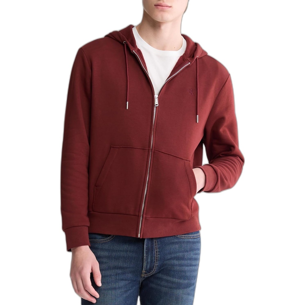 image:imageCalvin Klein Mens Relaxed Fit Archive Logo Fleece Full Zip HoodieRusted Root