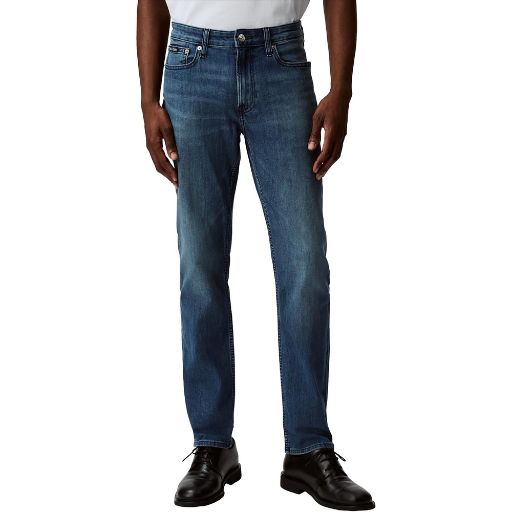 image:imageCalvin Klein Mens Slim High Stretch JeansChipped Blue