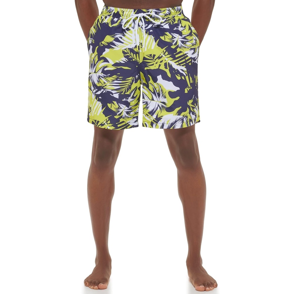 image:imageCalvin Klein Mens Uv Protected Quick Dry Graphic Print Swim TrunkCitrus Palm