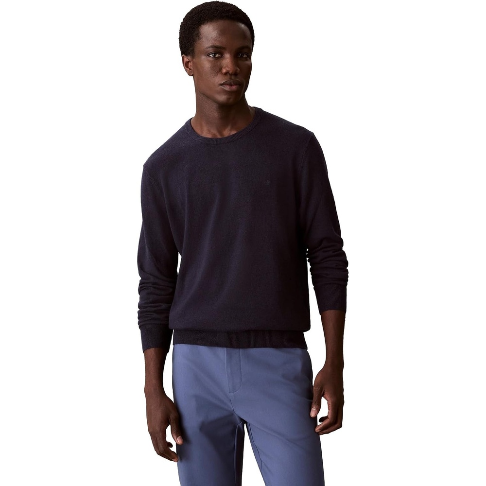 image:imageCalvin Klein Mens Wool Blend Crewneck SweaterDark Sapphire