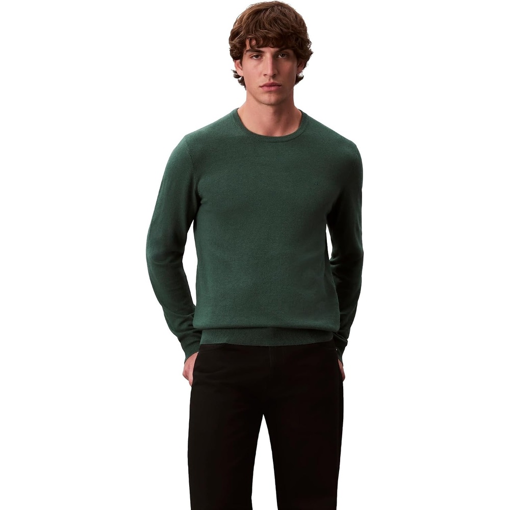image:imageCalvin Klein Mens Wool Blend Crewneck SweaterHunter Green