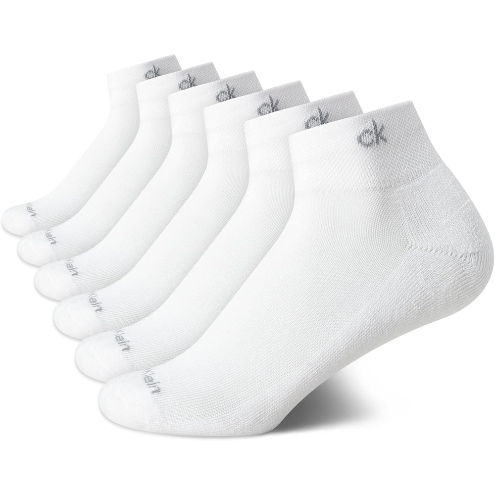 image:imageCalvin Klein Quarter Socks for Women 6 Pack Cushioned Ankle Socks Quarter Cut Breathable Lightweight Athletic DesignWhite