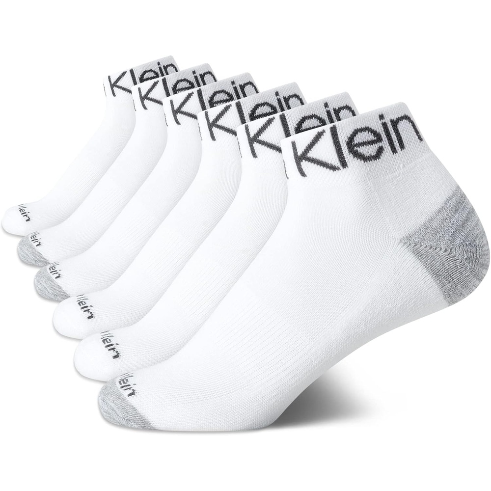 image:imageCalvin Klein Quarter Socks for Women 6 Pack Cushioned Ankle Socks Quarter Cut Breathable Lightweight Athletic DesignWhite Assorted