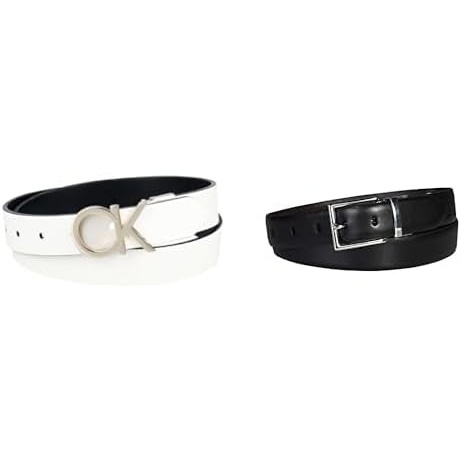 image:imageCalvin Klein Womens 2in1 Reversible Versatile Belts for Jeans Trousers and Dresses Regular and Plus SizesWhite Plaque Black