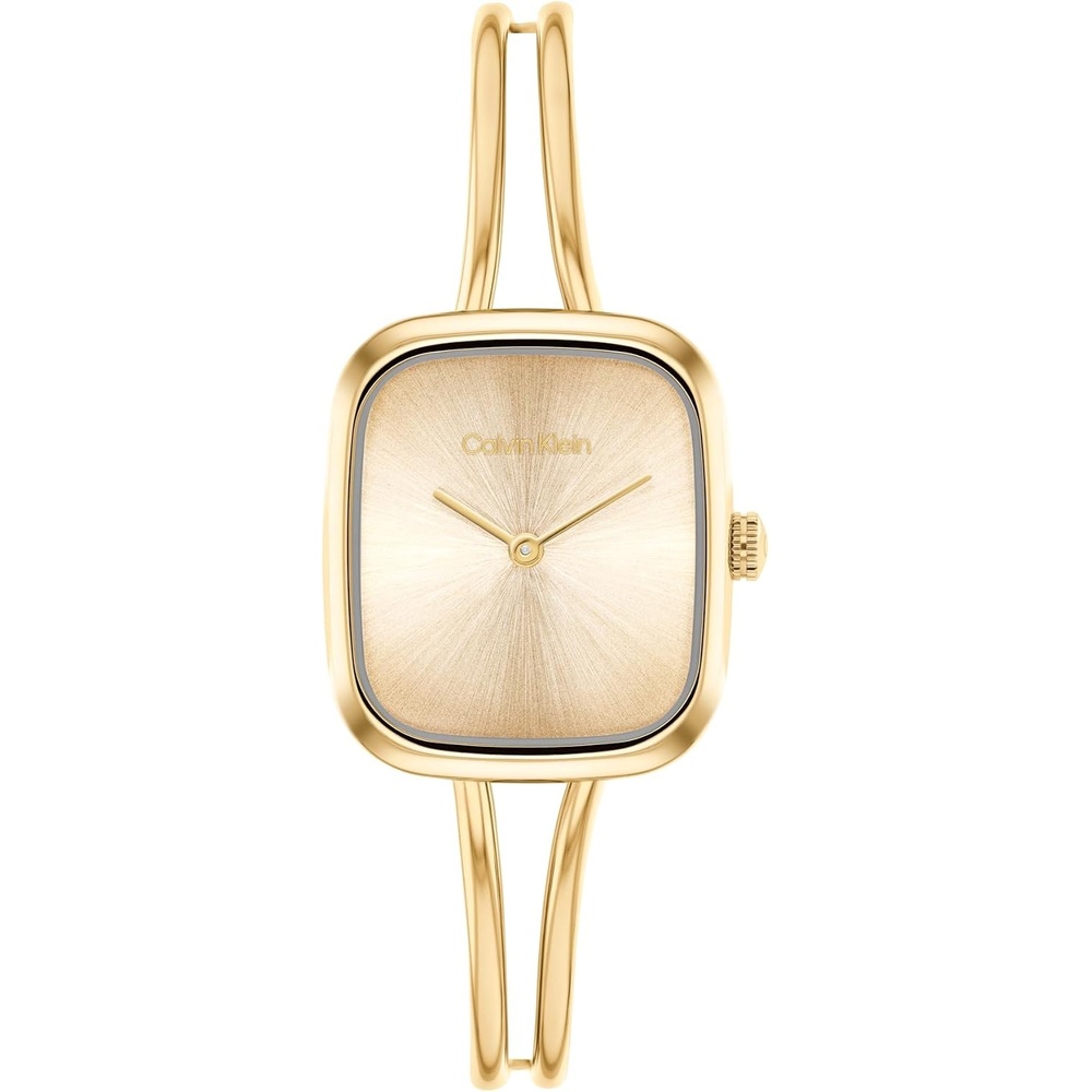 image:imageCalvin Klein Womens CK Adore Stainless Steel Watch  24mm Tank Case Adjustable Bangle Bracelet Petite Elegant Design  Gift for HerGold Plated