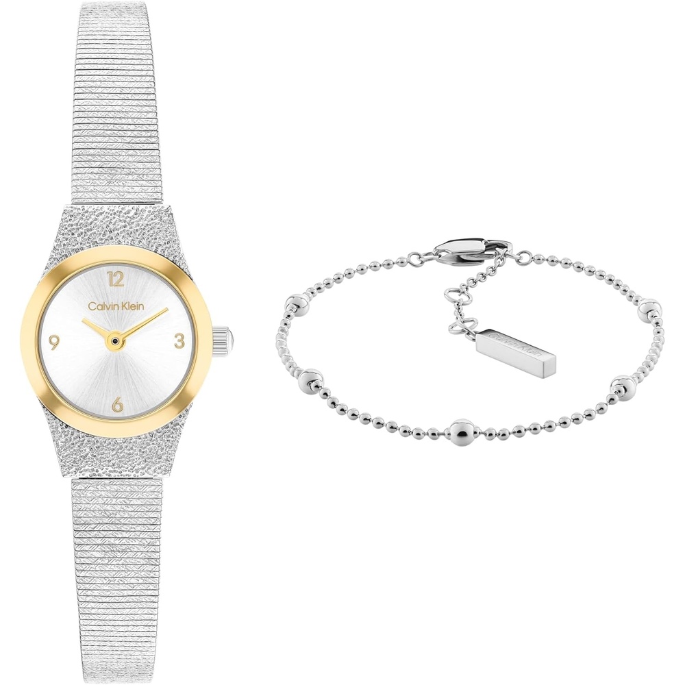 image:imageCalvin Klein Womens CK Contemporary Quartz Watch  Mini Case with Minimalist Dial Bracelet  Water Resistant Up to 30m  Modern Versatile Timepiece  Gift for Her 18mmGiftset