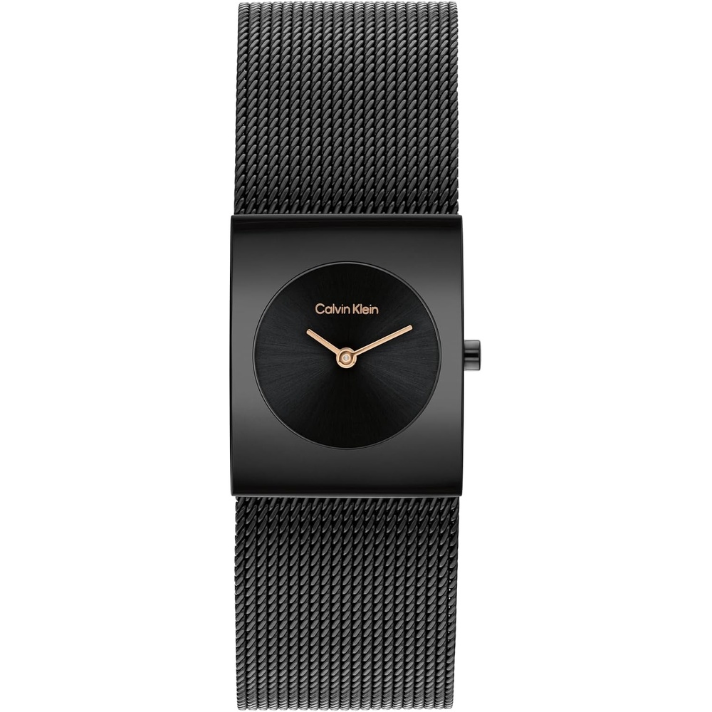 image:imageCalvin Klein Womens CK Pulse Stainless Steel Watch  21mm Geometric Case Mesh Bracelet Petite Iconic Style  Gift for HerBlack