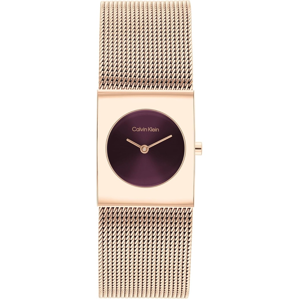 image:imageCalvin Klein Womens CK Pulse Stainless Steel Watch  21mm Geometric Case Mesh Bracelet Petite Iconic Style  Gift for HerRose Gold