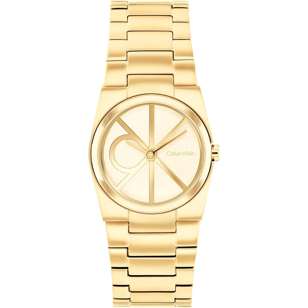 image:imageCalvin Klein Womens CK Unite Stainless Steel Watch 26mm Case with Link Bracelet  Sleek Curved Case Modern Everyday Style  Gift for HerGold Plated  Light Gold