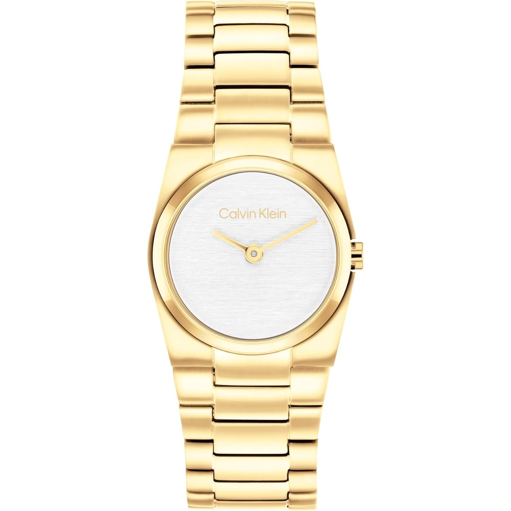 image:imageCalvin Klein Womens CK Unite Stainless Steel Watch 26mm Case with Link Bracelet  Sleek Curved Case Modern Everyday Style  Gift for HerGold PlatedWhite
