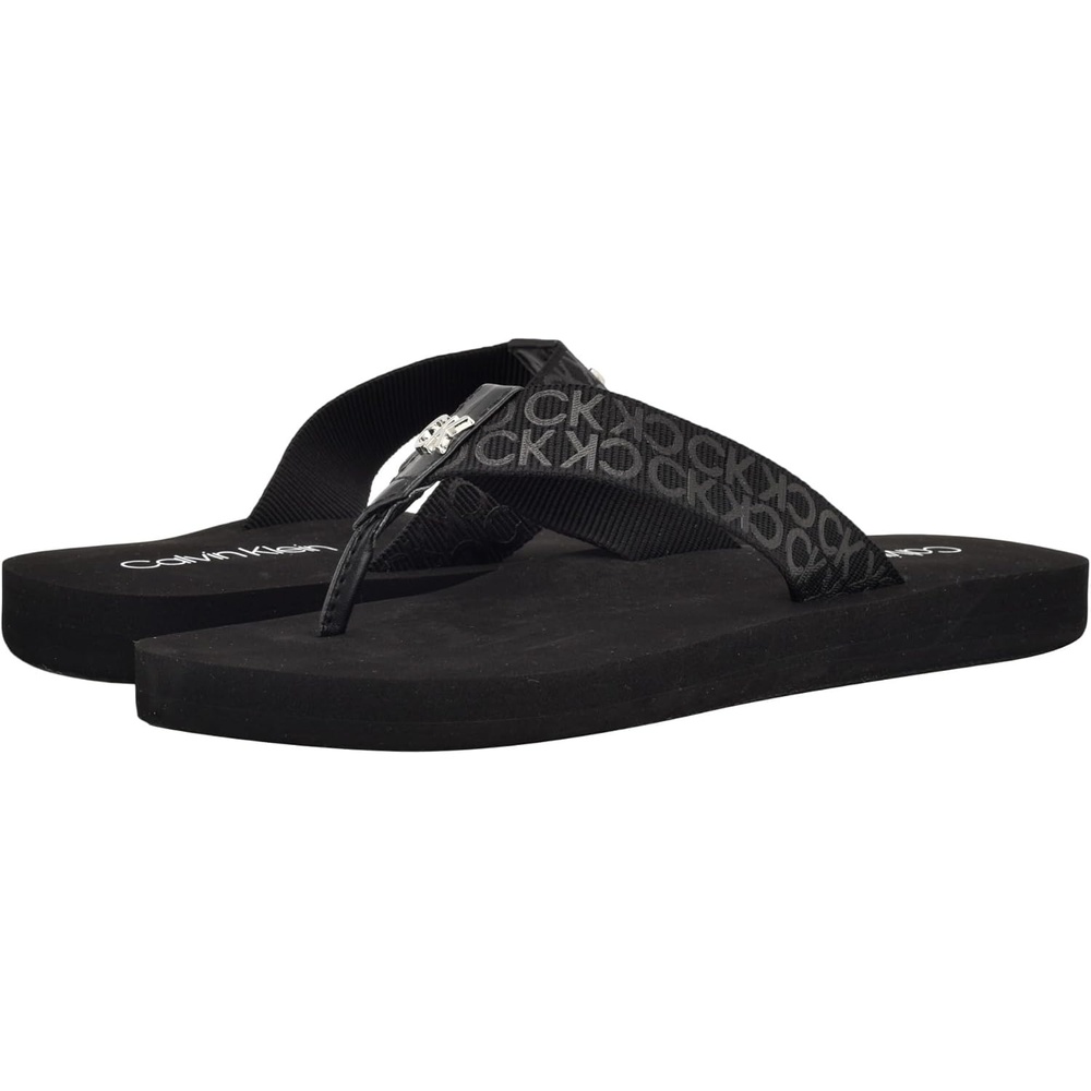 image:imageCalvin Klein Womens Caluha Flip FlopBlack Logo 001
