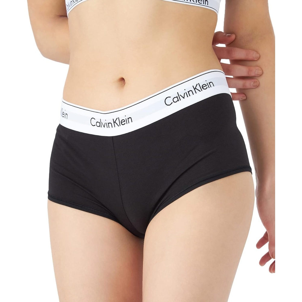 image:imageCalvin Klein Womens Cotton Boyshort PantyBlack
