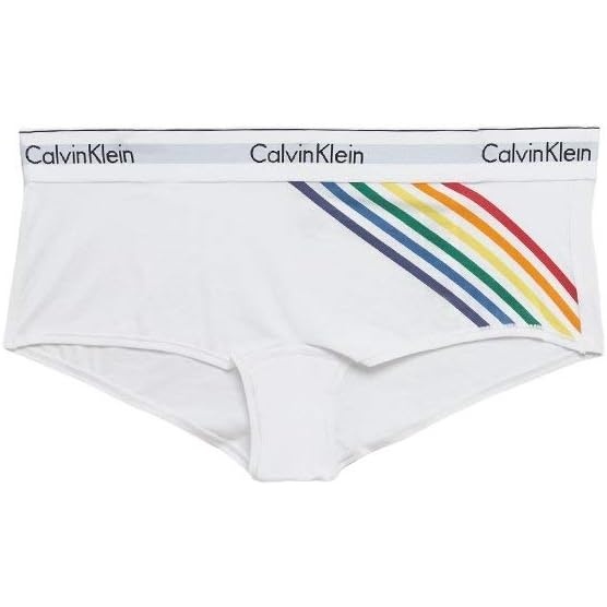 image:imageCalvin Klein Womens Cotton Boyshort PantyPride Edit White