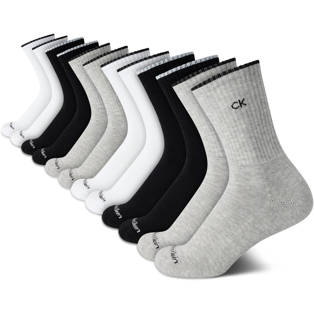 image:imageCalvin Klein Womens Cushion Athletic Crew Socks 12PackBlackWhiteGrey