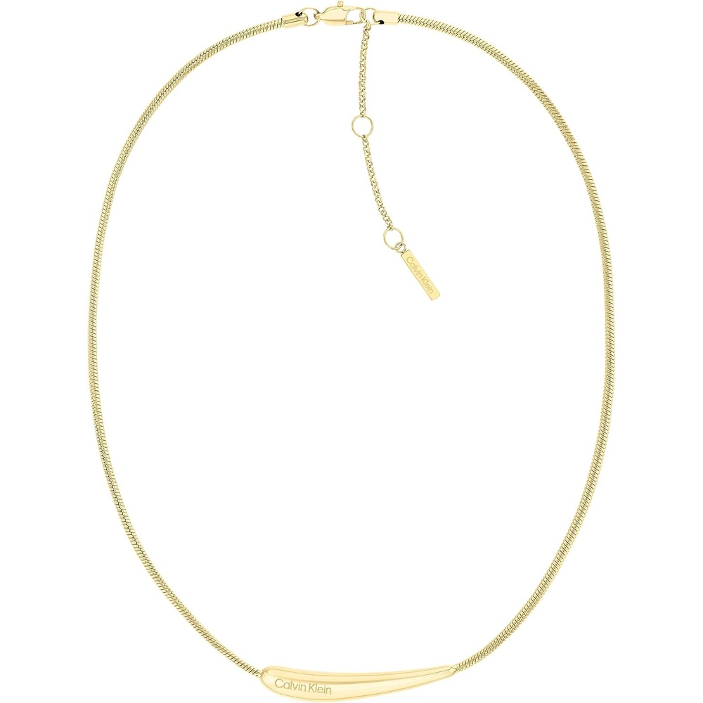 image:imageCalvin Klein Womens Elongated Drops Pendant Necklace Stainless Steel  Fashion Accessory for any Occasion  Gift for HerGold Plated