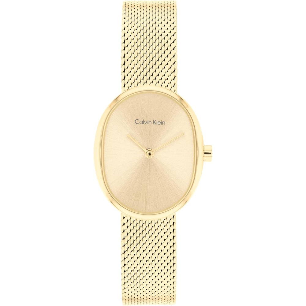 image:imageCalvin Klein Womens Euphoria Quartz Watch  Mesh Bracelet Oval Shaped Case  Water Resistant Up to 30m  Modern Versatile Timepiece  Gift for Her 232mmGold Plated
